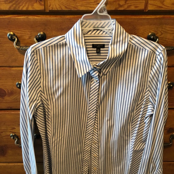 Talbots Tops - Talbots Blue & White Stripped Button Down …